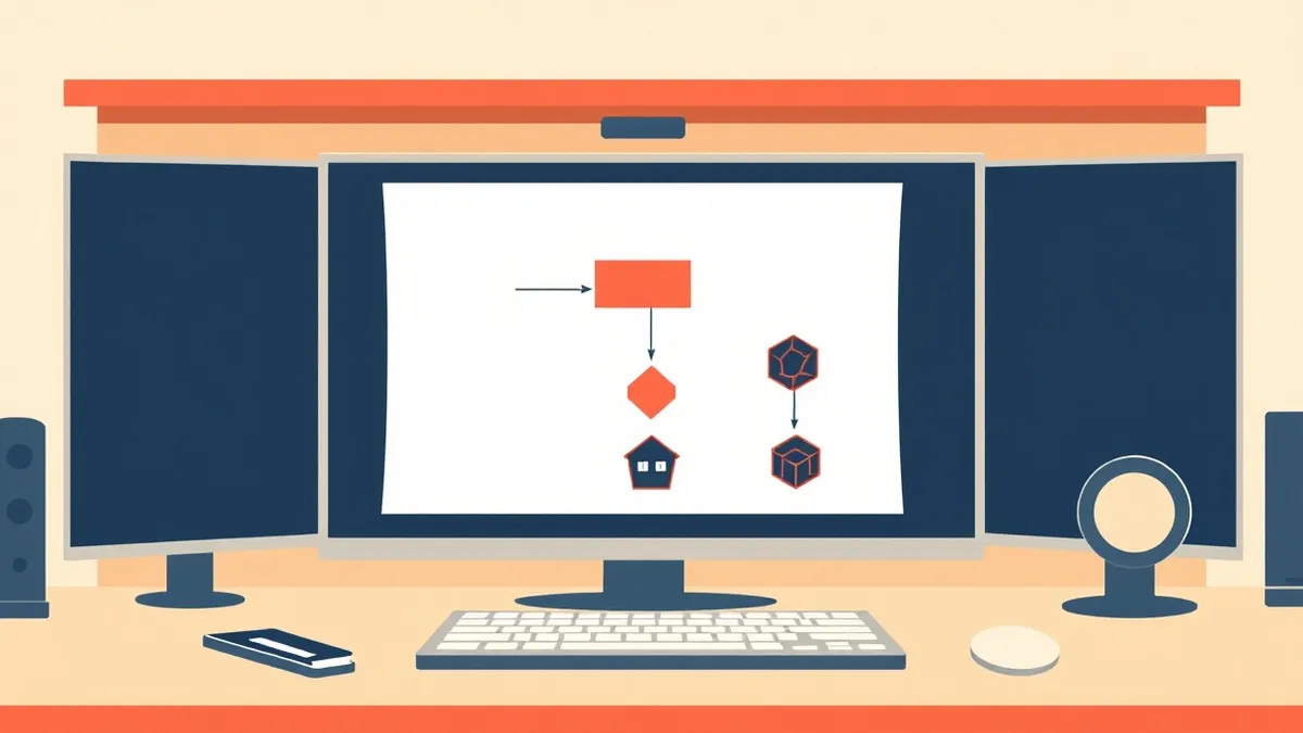 Illustration: A single sheet of paper sits on a desk, featuring a simple flowchart with one starting box branching into three distinct paths.