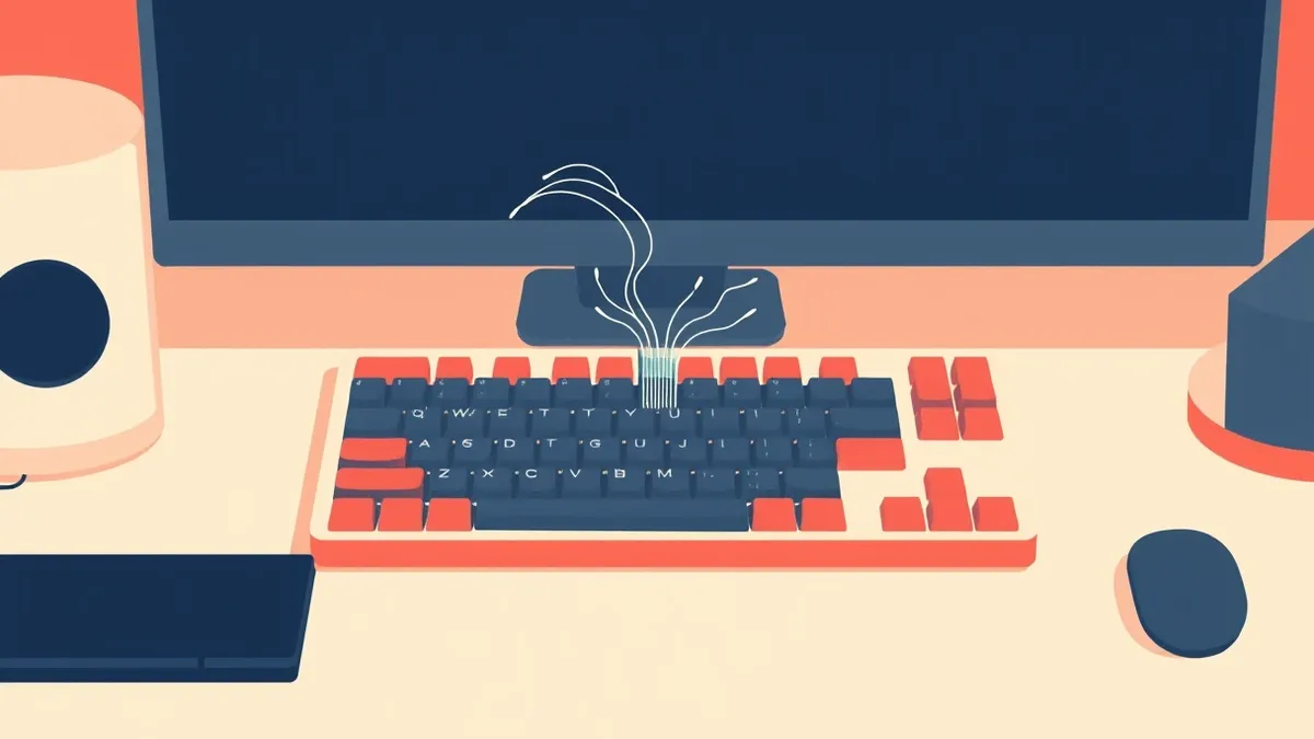 Illustration: A standard computer keyboard sits on a clean desk.