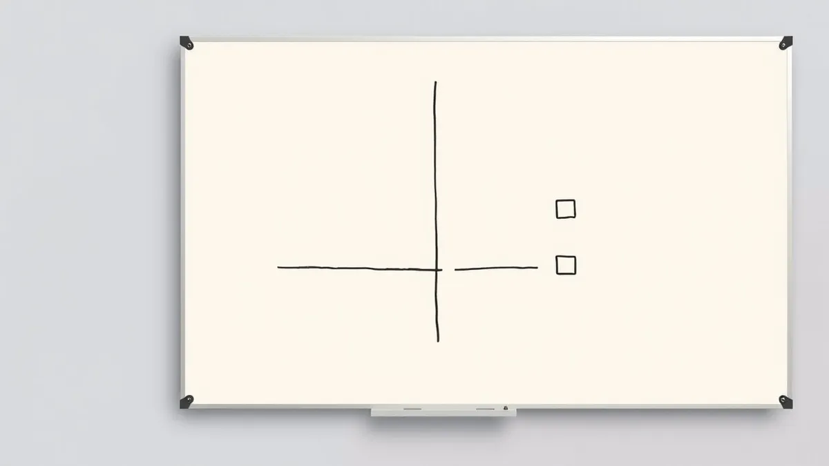 Illustration: A whiteboard shows two parallel paths drawn in black marker.